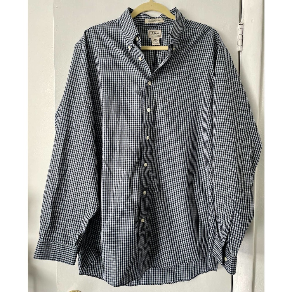 LL Bean‎ Men’s Button Down Blue/White Size Large (Tall)